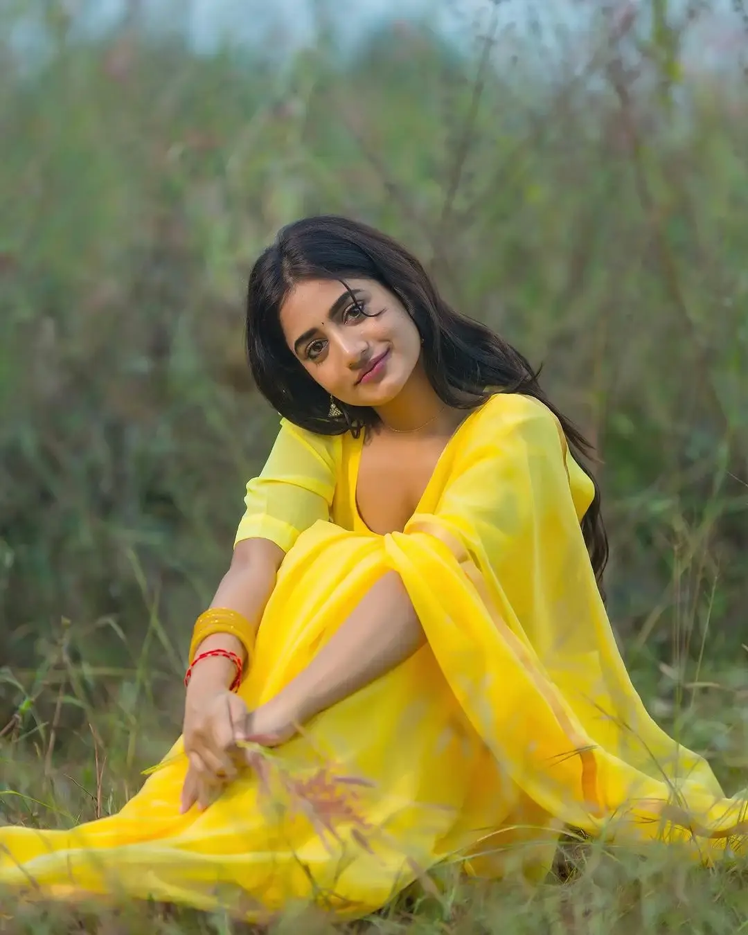 Beautiful Youtube Actress Nayani Pavani In Yellow Saree